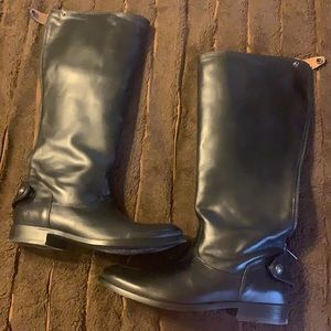 Frye Melissa Button Back Zip Black Boots